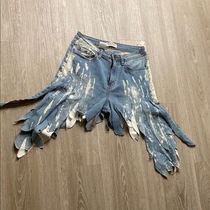 SWANK Blue Denim Shorts with Brown Stitching